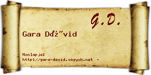 Gara Dávid névjegykártya